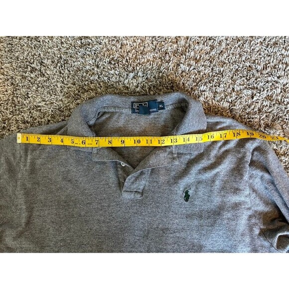 Polo Ralph Lauren VINTAGE 90s Men's Polo Shirt Long Sleeve Sz XL Gray - Picture 14 of 14